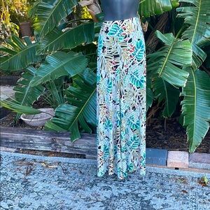 Coco Bianco, tropical floral wide leg, Palazo pants